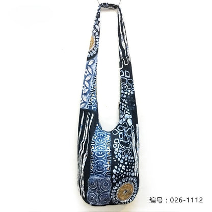 Bohemian Boho Crossbody Bag Women's Bucket Shoulder Bags Ladies Ethnic Canvas Casual Shopping Travel Messenger Bag Hippie Tote