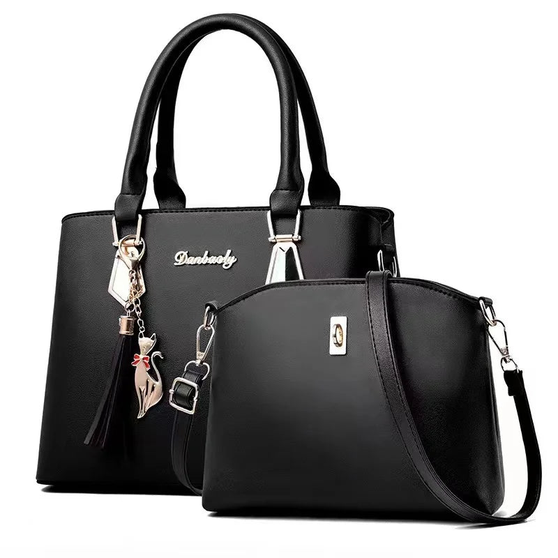 Fashionable women's handbag set, simple shoulder bag, suitable for professional commuting and street photography, versatile