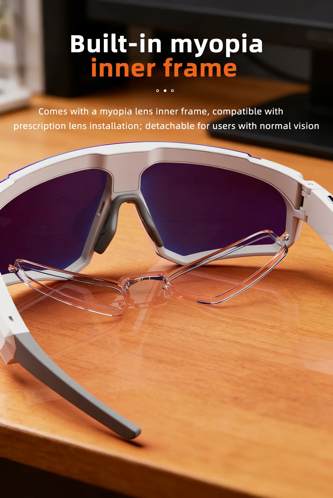 Outdoors Cycling AI Smart Glasses with Camera 1200P Video Recording Anti-Shake Shooting AI  Voice Translation Windproof Goggles