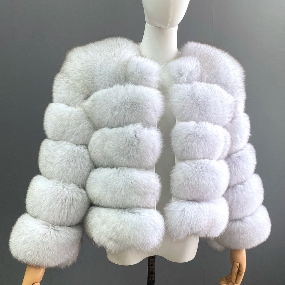 Women's Fur Coat Fox Fur Jackets for Women Clothing Natural Real Fox Fur Jacket Coats for Women Fur Jacket in Promotion