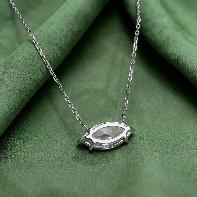 luxury 5 Carats Marquise Moissanite 18K Gold Plated Necklace for Women 925 Silver Classic Engagement Necklace with GRA Wholesale