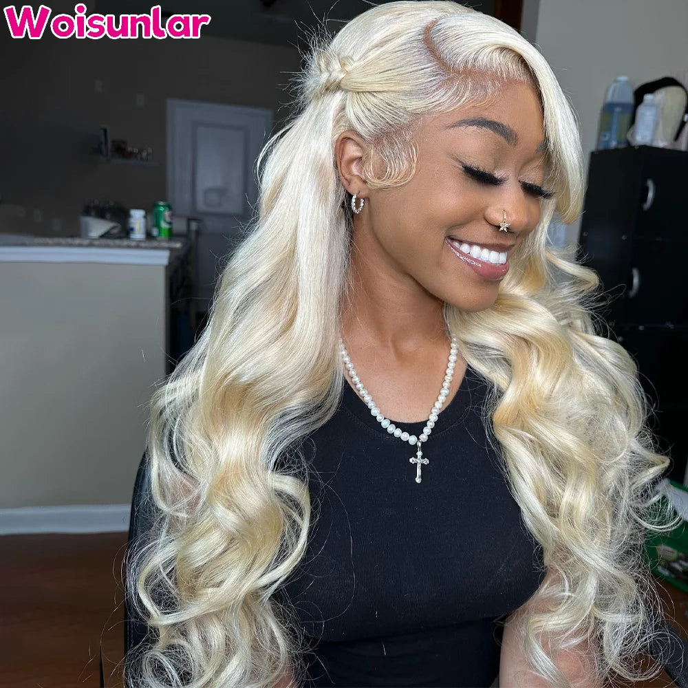 Ombre Light Blue and Blue Lace Front Wigs Human Hair for Women 13x4 Transparent Lace Body Wave 180% Density Human Hair Wigs 100%