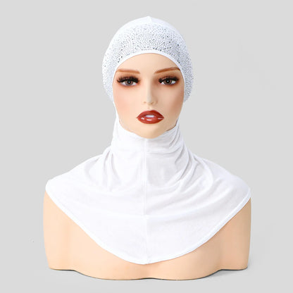 Balaclava Inner Hijabs Women Solid Color Tie Back Elasticity Hijabs Full Cover Head Muslim Soft Cotton Jersey Turban Headscarf