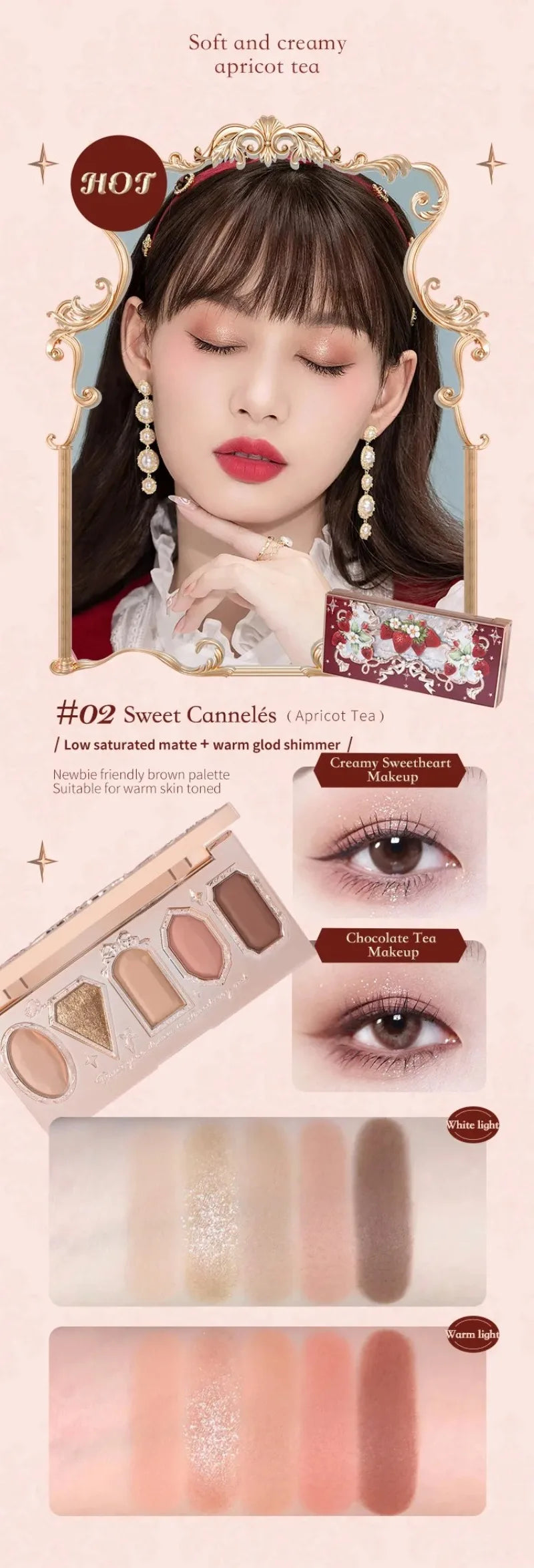 Flower Know Strawberry Rococo All-In One Gift Set Makeup Kit Full Professional Garden Mirror Blush Powder Lip Cream Flowerknows