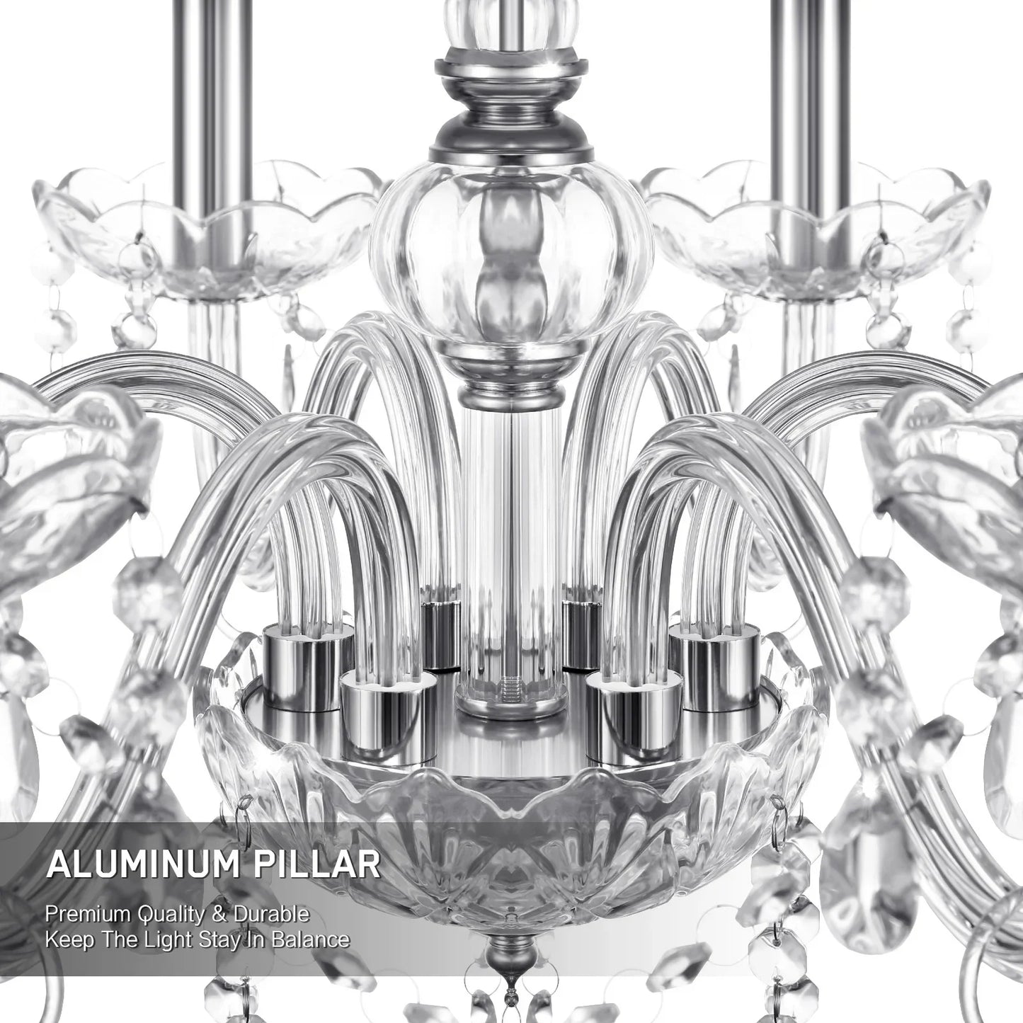 Elegant 6 Chandelier Lighting Modern Crystal Lights Kitchen Chandeliers Light Ceiling Pendant Lamp Transparent Color