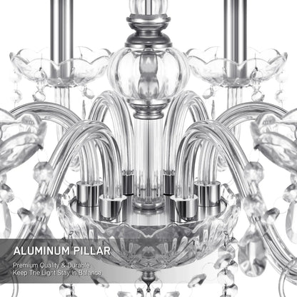 Elegant 6 Chandelier Lighting Modern Crystal Lights Kitchen Chandeliers Light Ceiling Pendant Lamp Transparent Color