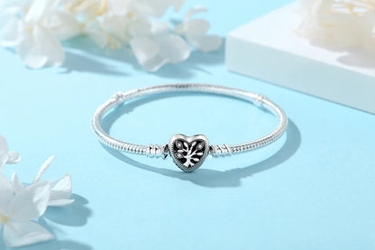 925 Sterling Silver Bracelets Bangles Original Love Heart Clasp Charms Beads Snake Chain Luxury DIY Jewelry For Women Gift
