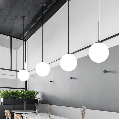 Black White Golden Ball Chandelier Lights Glass Frosted Lampshade Restaurant Bar Kitchen Hanging Lamps G9 E27 Indoor Lighting
