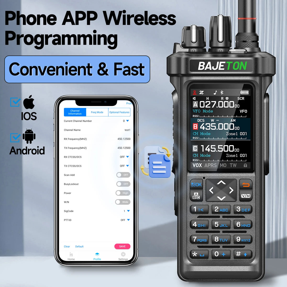 1/2PCS BAJETON BJ-9000 Walkie Talkie 10W GPS APRS CB/SSB/HF 27Mhz Bluetooth Programmable Long Rang For RT-950 PRO Ham Radio