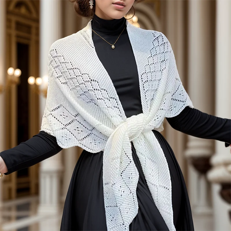 Fashion Knitted Cotton Hollow Scarf Shawl Solid Color Women Summer Air-conditioned Room Cape Ladies Simple Warps Wholesale