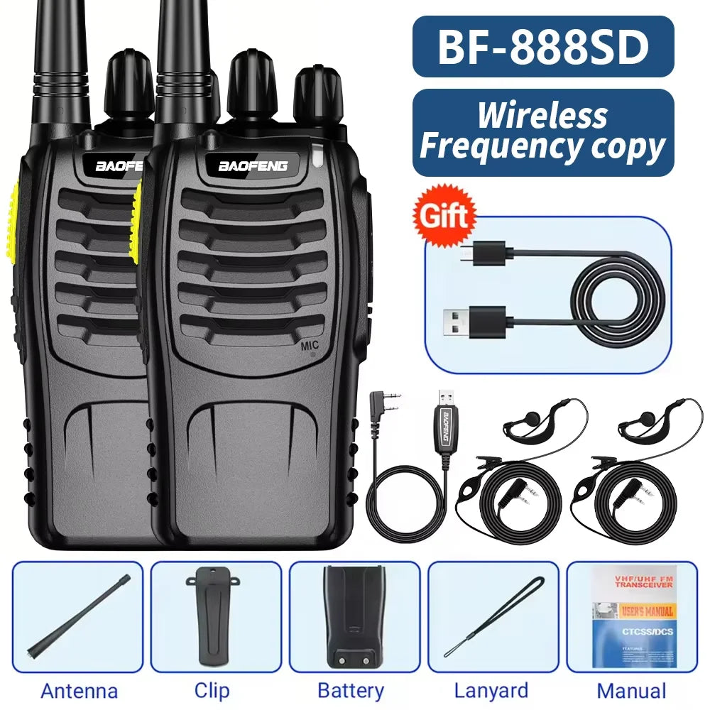Baofeng BF-888SD Digital Walkie Talkie UHF PMR446 MHz 16CH Long Range Two Way Radio Type-C Charging Noise Reduction Encrypted Ha
