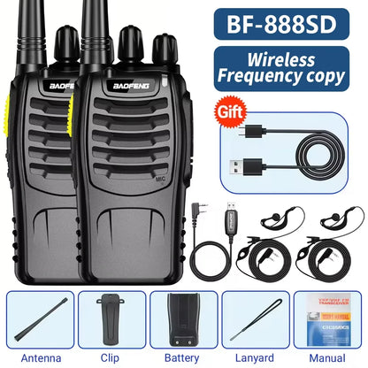 Baofeng BF-888SD Digital Walkie Talkie UHF PMR446 MHz 16CH Long Range Two Way Radio Type-C Charging Noise Reduction Encrypted Ha