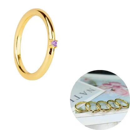 24K Gold Plated Colorful Crystal Gold Rings Turquoise Engagement Wedding Anniversary Ring Light Luxury Fashion Jewelry Gifts A40