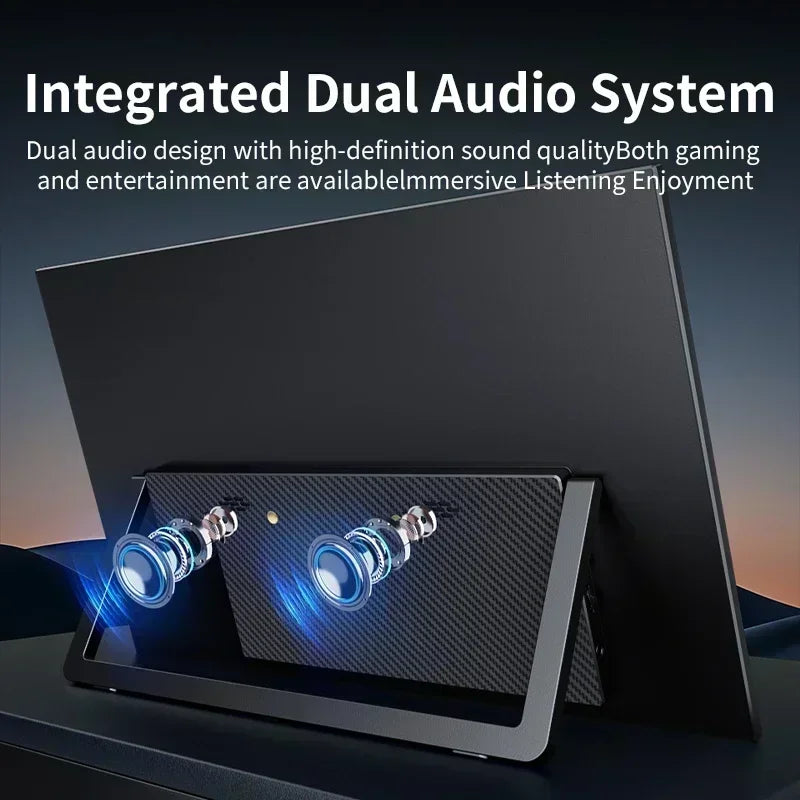 HGFRTEE Portable Monitor 18.5inch 120Hz Resolution Travel Size Gaming Display with USB-C Connection for Laptop PC Game Consoles