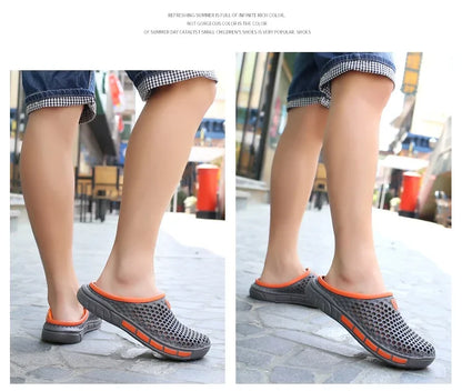 Summer Outdoor Men's Slippers Garden Clogs Male Casual Shoes Fashion Luxury Sandals Comfort Home Soft Slippers 40-47