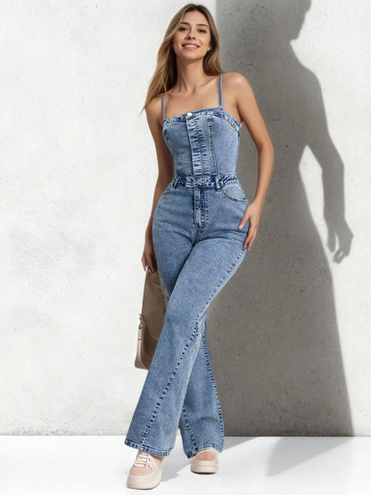 Casual Jumpsuit Jumpsuits For Woman Retro Hot Girl Style Street Slim Fashionable Women's Clothing Sleeveless Trendy Solid Color