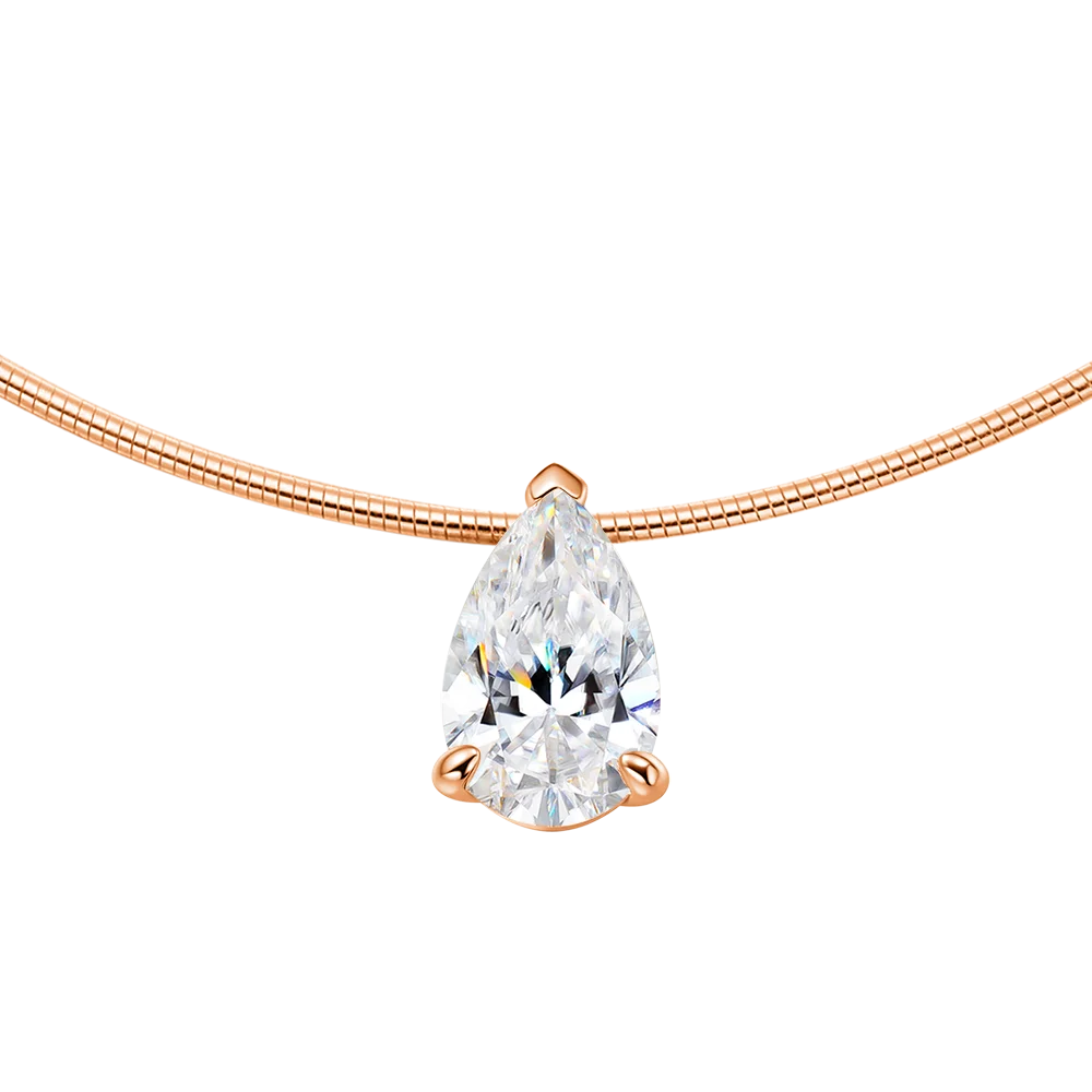 Serenity 3ct 5ct Pear Cut Moissanite Necklace for Women S925 Sterling Silver Chain Jewelry Sparkling Water Drop Pendant Necklace