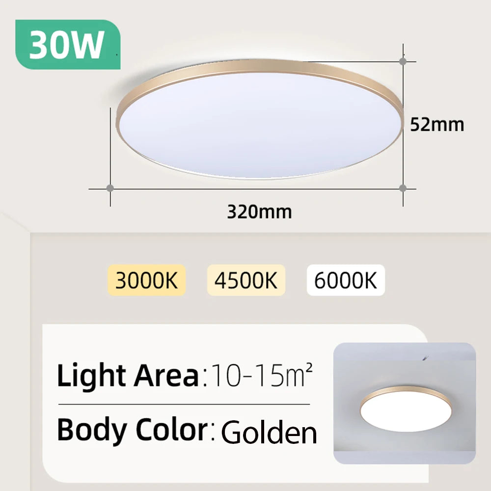 LED Ceiling Lamp 15W~50W Kitchen Light Fixture Bedroom Corridor Lustre Plat Led Lights Living Room Decor 220V Ceiling Chandelier