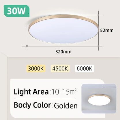 LED Ceiling Lamp 15W~50W Kitchen Light Fixture Bedroom Corridor Lustre Plat Led Lights Living Room Decor 220V Ceiling Chandelier