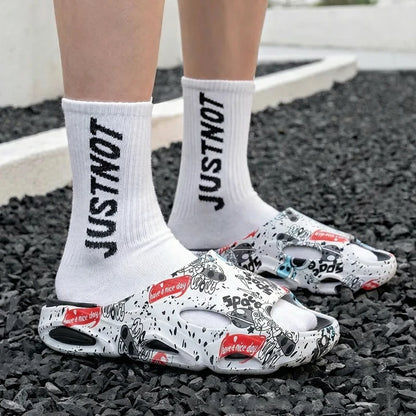 Summer New Men's Women's Light Platform Massage Slippers Unisex Couple Sandals Beach Casual Slides Shoes Soft Sole Flip-flops