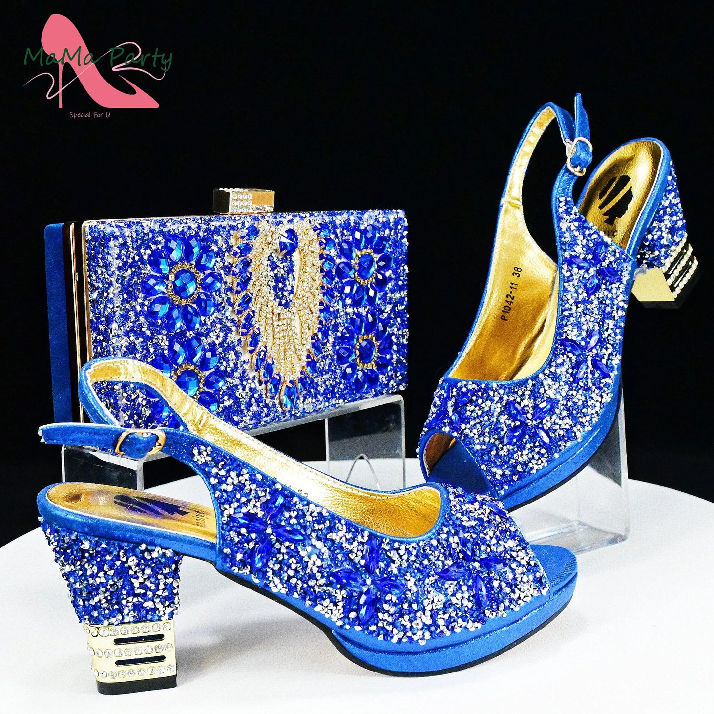 2025 Fashion Style Nigerian Ladies Lovely Shoes and Bag to Match Set in Gold Color Specials Pumps for Dress
