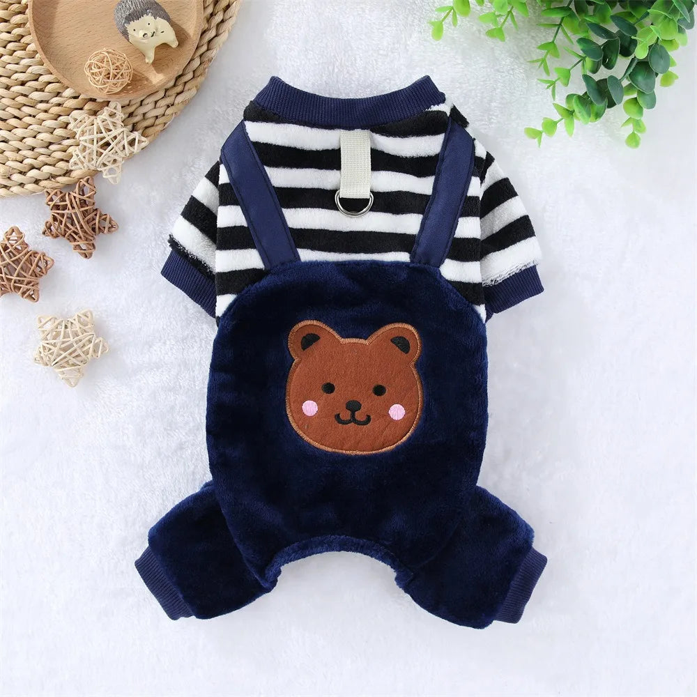 Autumn Winter Pet Dog Soft Fleece Clothes Warm Jumpsuit Coat for Small Medium Large Dog Cat Puppy Jacket Sweater with Leash Ring