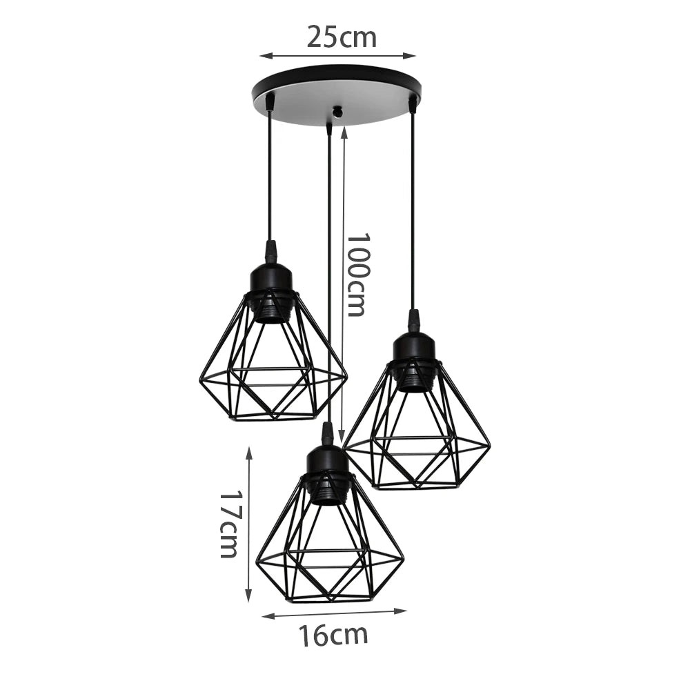 Retro Pendant Lamp Iron Frame Ceiling Lighting Paint Restaurant Teahouse Chandelier Indoor Wrought Metal Modern Pendant Lights