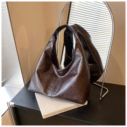 Large Capacity PU Leather Hobo Underarm Bags Autumn Winter Shoulder Bag for Women 2026 New Trend Y2K Handbags and Purses Tote
