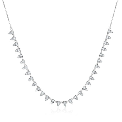 KNOBSPIN 2mm/3mm D Color Moissanite Tennis Necklace s925 Sterling Silver 18inch Chain, Wedding Necklaces for Women Fine Jewelry