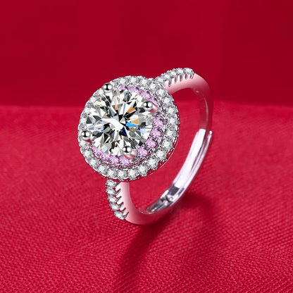 925 Sterling Silver Ring Heart AAA Zircon Open adjustable Engagement For Women Wedding Fashion Jewelry Party Gifts