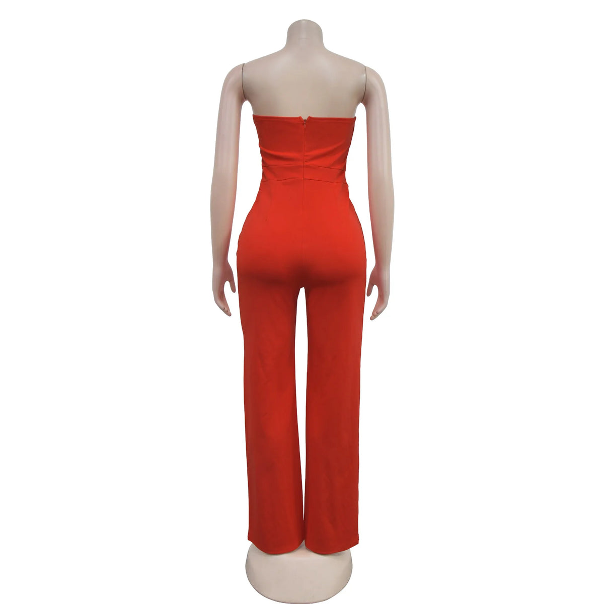 HBLL Women's Elegant Button Strapless Sleeveless Irregular Jumpsuits One Piece Metal Button Decor Overalls Outfit Night Clubwear