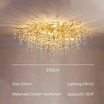 Rectangle Luxury Gold Crystal Chandelier For Dining Living Room Lobby Kitchen Table Modern Lurxy Gold Crystal Celling Chandelier