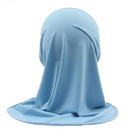 Kids Islamic Hijab Arab Girls Muslim Turban Scarf Shawls Cap Solid Color Fit 2-6 Years Old Children Wear Directly Instant Hijab