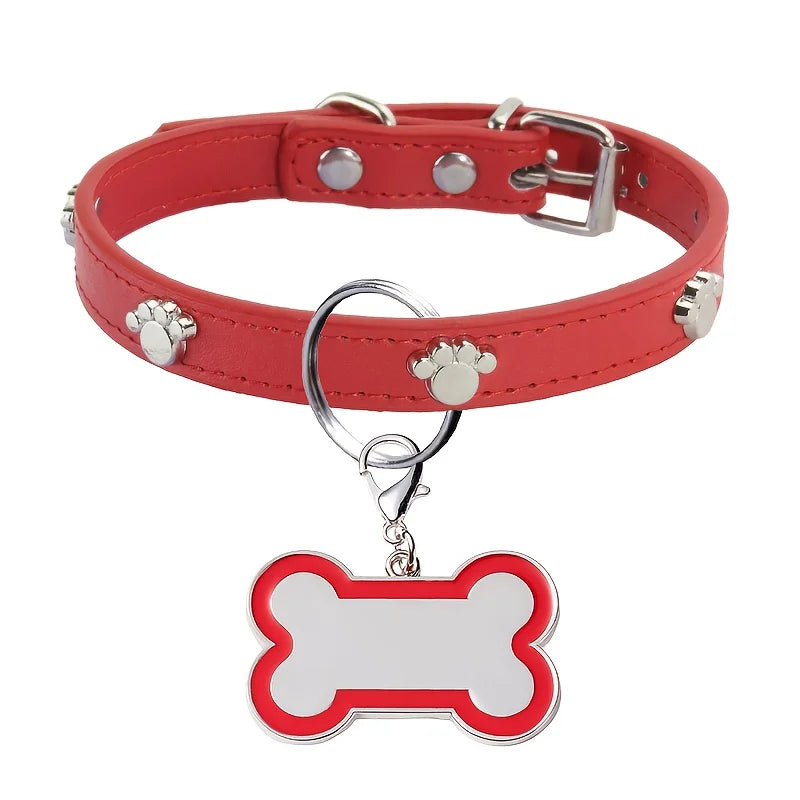 Engraved Dog Collar with Name & Phone Number Adjustable Custom Puppy Collar Pet ID Tag for Small Medium Large Dogs & Cats Collar