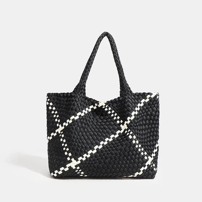 Large size women's tote bag Women's fashion bags 2024 Hot product Neoprene material women's hand-woven bag Large volume Tote bag