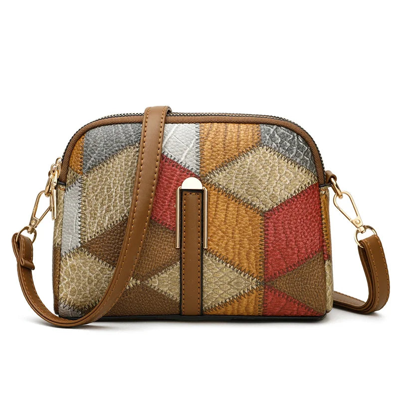 Vintage Female Shoulder Bags Fashion Shell Bag Patchwork PU Leather Women Bag Hobo Ladies Handbag Big Casual Tote Bags