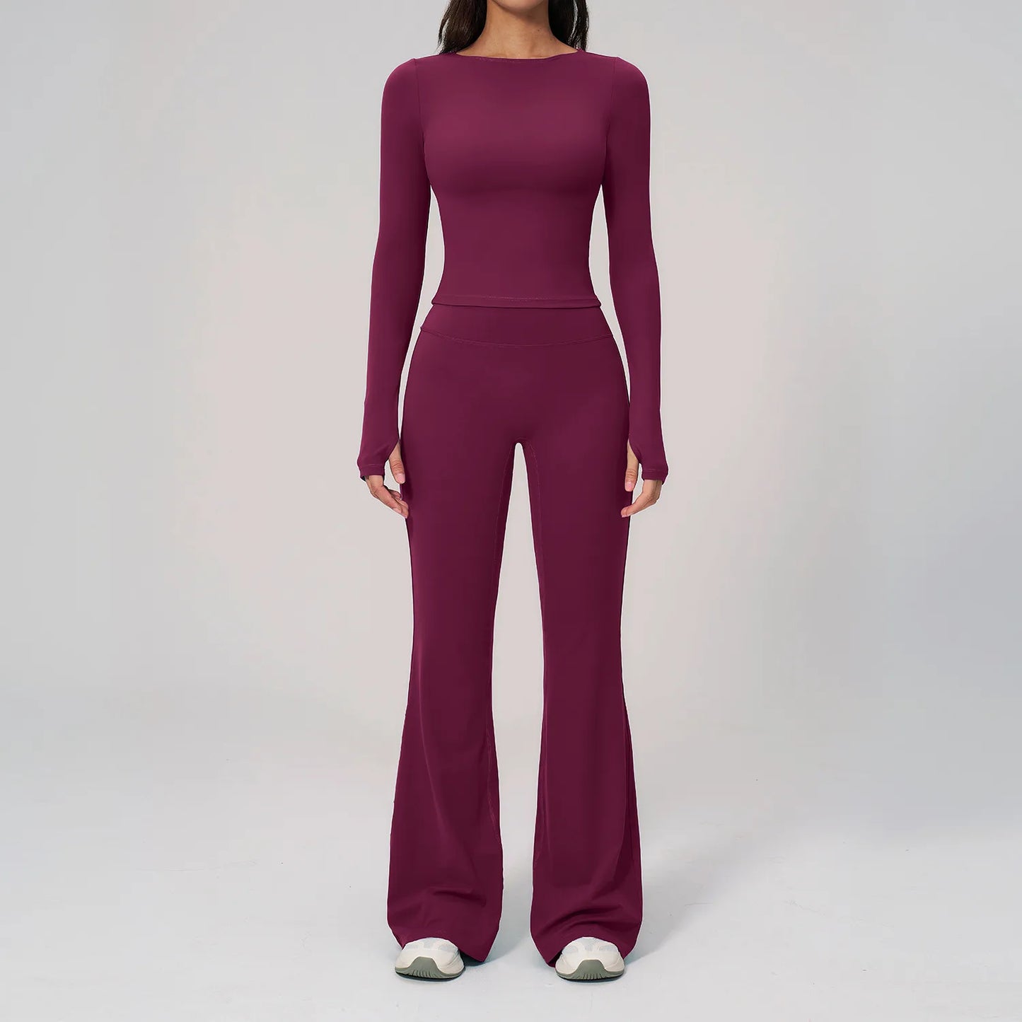Yoga Set 2PCS Women Tracksuit Sportswear Workout Clothes Athletic Wear Gym Clothing Legging Fitness Top Long Sleeve Sports Suits