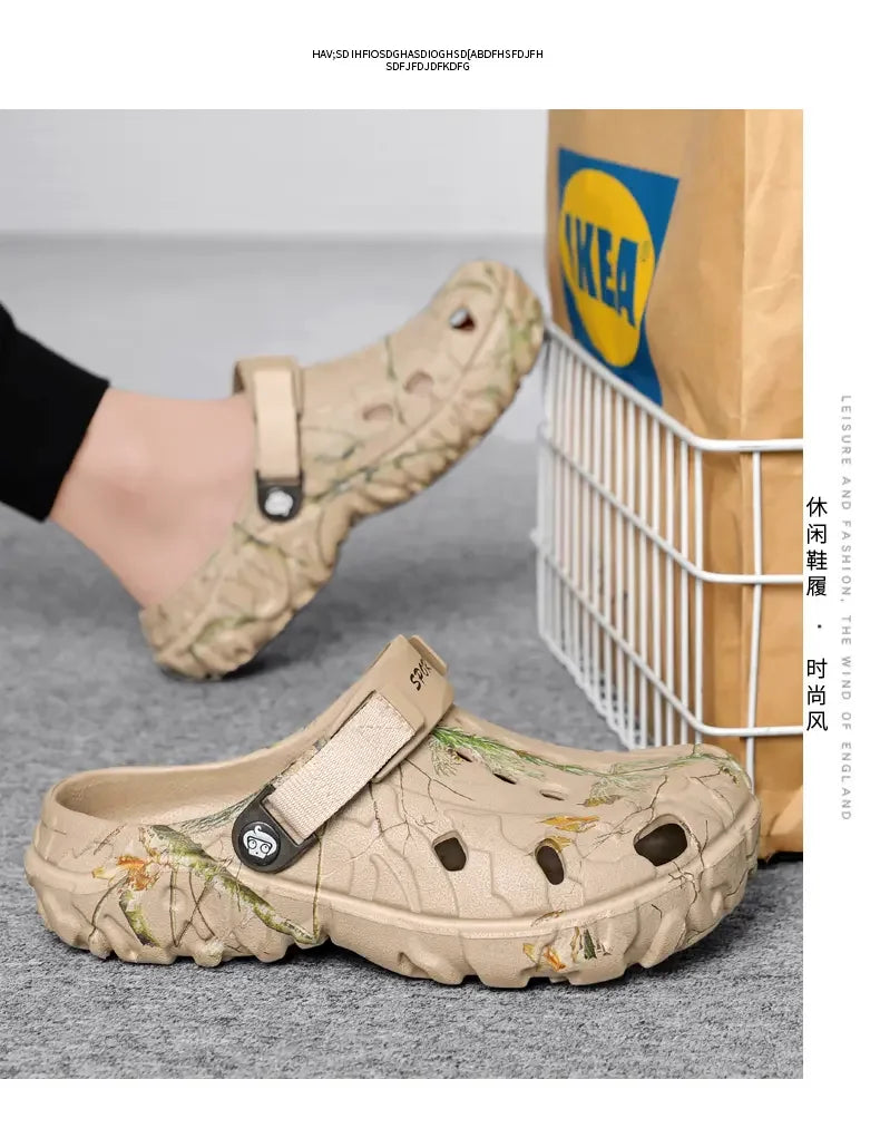 Summer Men Slippers Camouflage Platform Outdoor Clogs Shoe Women Beach Sandals Male Soft EVA Indoor Home Slides Big Size 46 47
