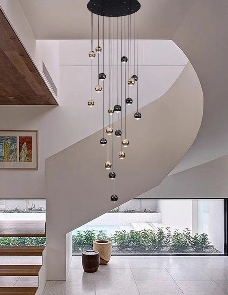 Modern Crystal stair chandelier lights indoor lighting Ceiling lamp hanging light led Chandeliers for living room indoor lightin