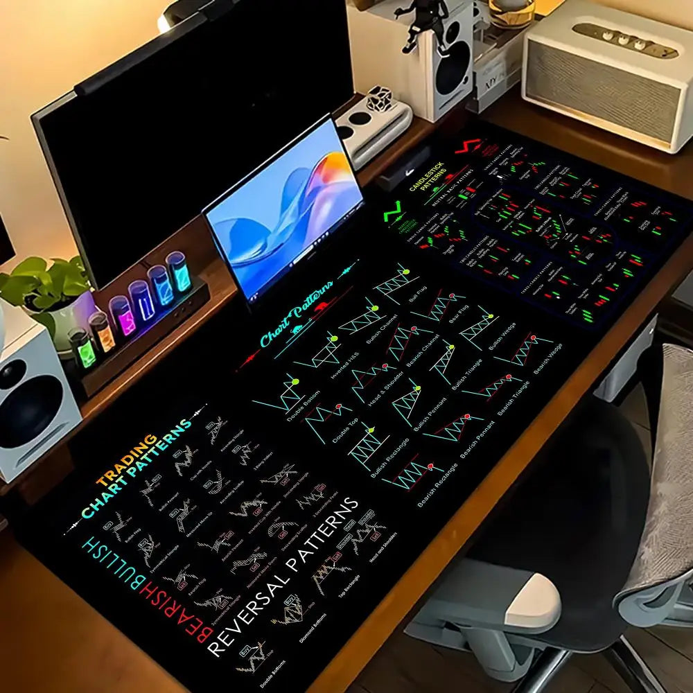Oversized Gaming Desk Mat Hotkey Shortcut Mousepad Non Slip Rubber Lock Edge Keyboard Pad E-Sports Office Laptop Cushion