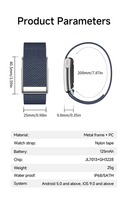2026 New Nursing Grade Smart Bracelet VWAR Loop Life SpO2 Blood Lipid Uric Acid ECG+PPG Waterproof Band Sport Fitness Tracker