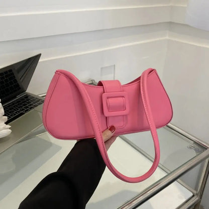 PU Leather Underarm bag Women Korean Style Large Capacity Half-moon Tote Bag Minimalist Armpit Pouch Ladies Luxury Handbags