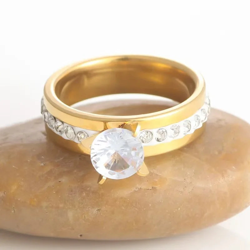 Trendy Women Rings with Brilliant Cubic Zirconia Luxury Engagement Rings Fashion Wedding Party Jewelry Drop Shipping