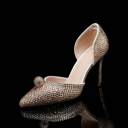 Ins Fashion Runway Show Luxury High Heel Color Hot Diamond Gradient Women'S Shoes Sandal Blingbling Wedding Shoes Dinner Pumps