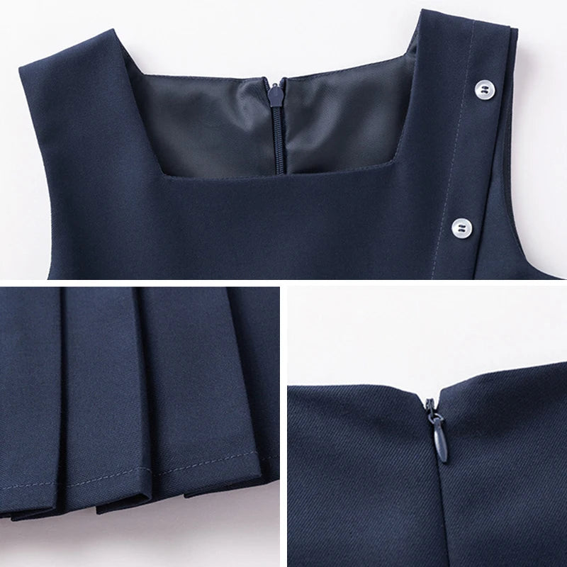 Girl Summer Evening Dresses Kindergarten School Uniform Boys Shirt Shorts Bowtie Wedding Suit Children Performance Costume