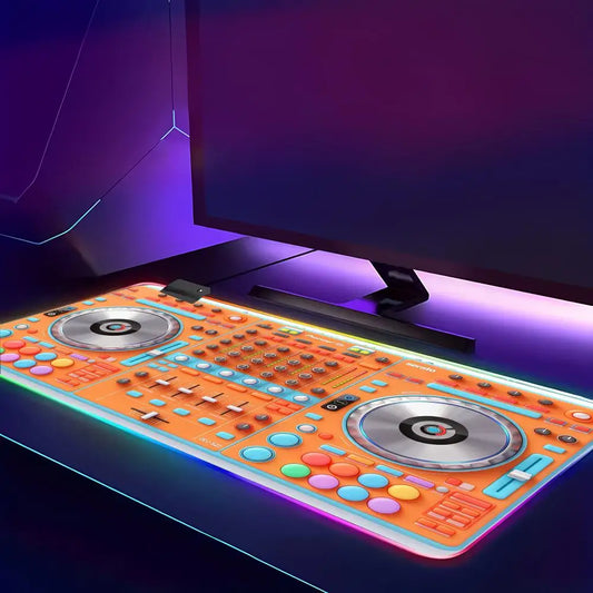 RGB Radio Dj Workbench Mouse Pad Gamer HD Large HD HYBXAXC Desk Mats MousePads Natural Rubber Carpet Anti Slip Laptop Mice Pad