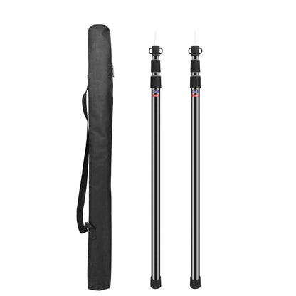 2.3M Tall Set of 2 Telescoping Aluminum Camping Tent Poles Portable Adjustable Tarp Rods for Sun Shelter Canopy Awning
