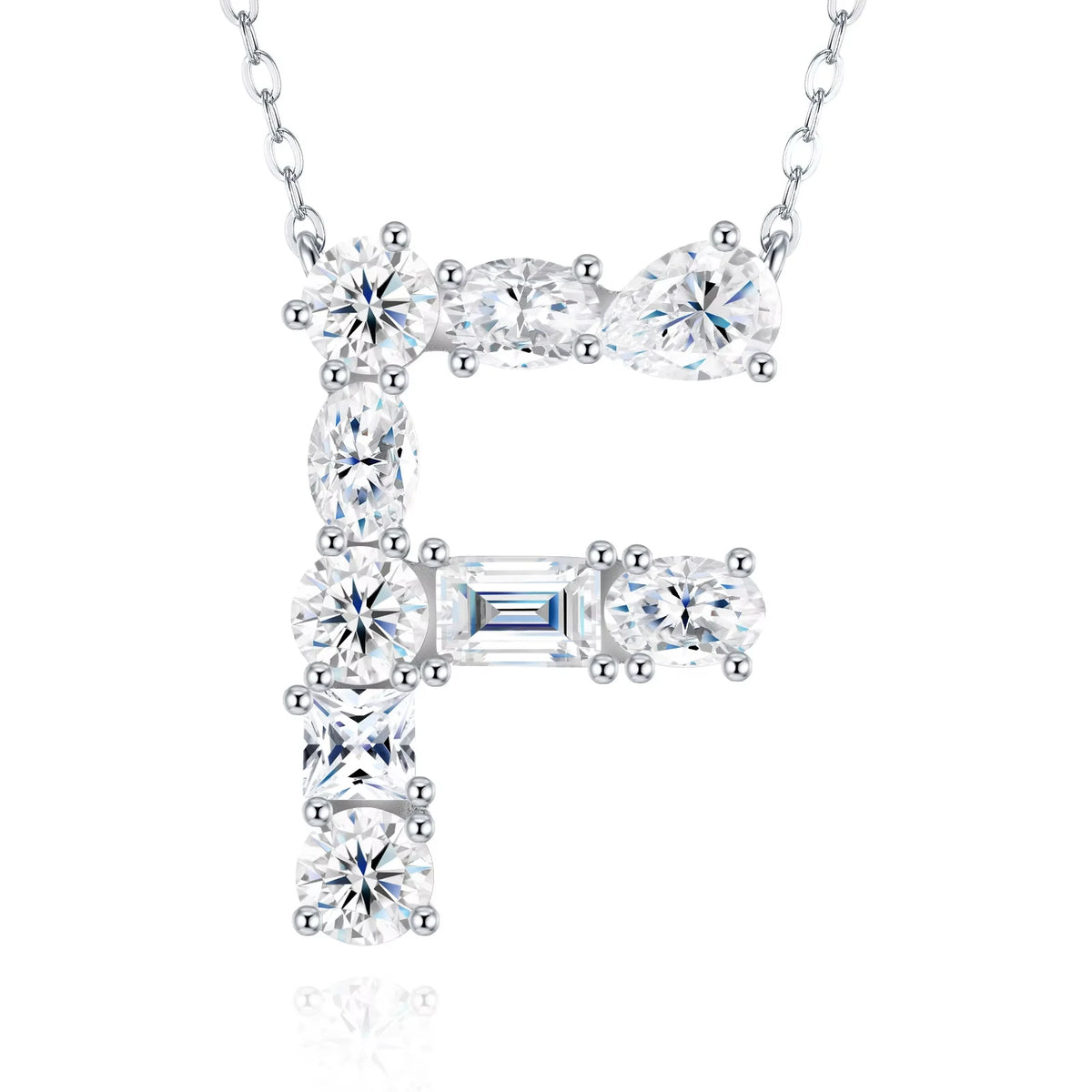Fashion 26 Letter Man Women's Moissanite Custom Name Necklace 925 Sterling Silver Moissanite Diamond Pendant Necklace Gift