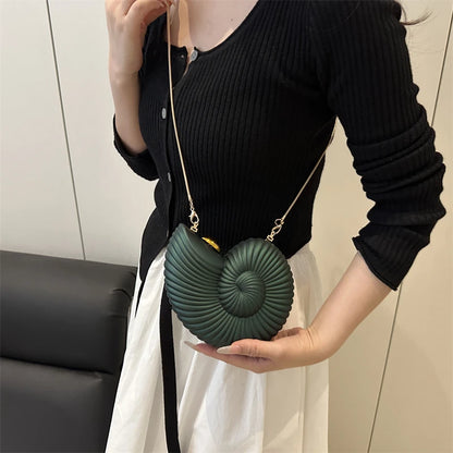 Fashion Lipstick Bag Ladies Gold Conch Dinner Bag High Quality Acrylic Super Mini Crossbody Bag Women Cute Fun Creative Handbag