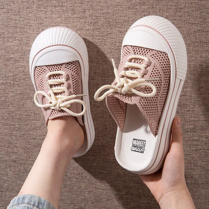 Mesh Casual Women's Sandals Summer Platform Luxury Designer Woman Shoes Flats Indoor Outdoor Fashion Slippers Elegant Mules New
